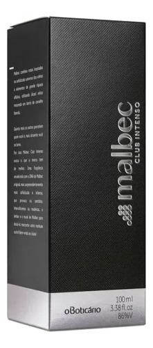 Malbec Club Intenso Desodorante Colônia O Boticário 100ml