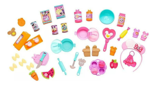 Minnie Mouse Set De Cocina Para Niños Disney Jr 54 Pzs / B Color Rosa