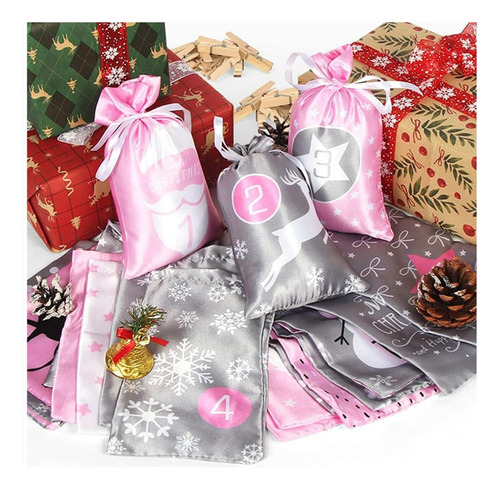 Bolsas Grandes Para Calendario De Adviento De Navidad 24 Día