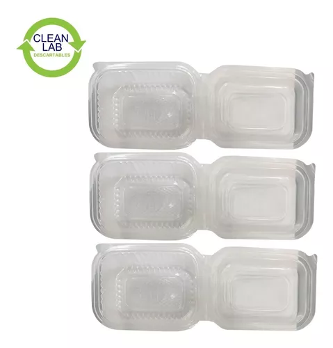 BANDEJA MICRO TAPA BISAGRA (x50) - PLASTICO PP RECICLABLE - Dunia Pol