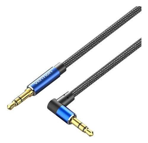 Cable Audio Aux Jack 3.5mm 90° Macho A Macho 1m Azul Vention