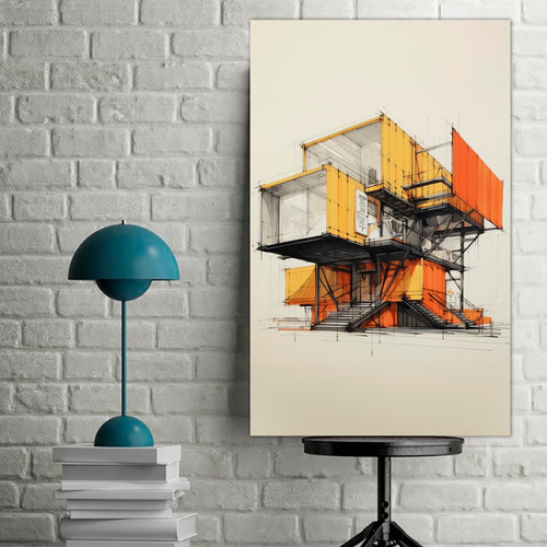 Cuadros Decorativos Arquitectura Casas Futurista (80x50 Cm)