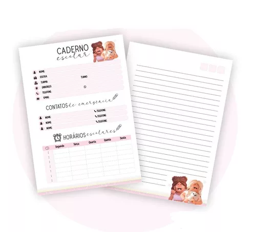 Caderno Escolar A5 Personalizado 96fls - Roblox Menina