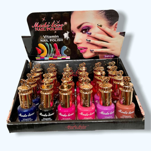 Caja Con 24 Esmaltes Uñas Mayoreo