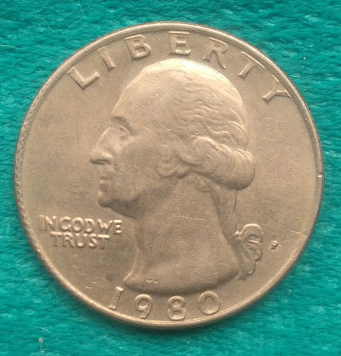 Moneda 1/4 De Dollar Washington 1980 P