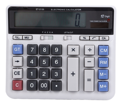 Calculadora De Escritório Solar De 12 Dígitos, Teclas Grande