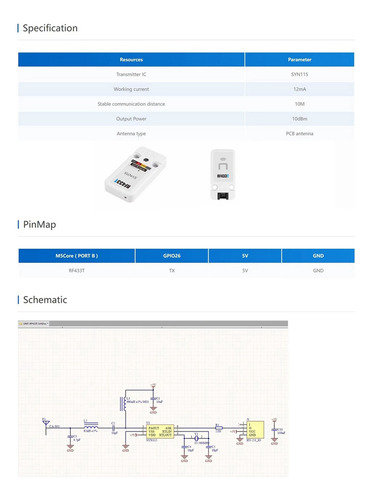 Frecuencia De Trabajo Del Transmisor Inalámbrico Rf433t 433.