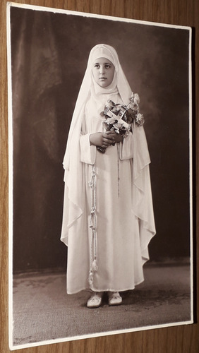 Antigua Foto Niña Primera Comunion Agosto 1935 (Usado)