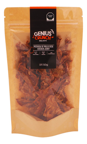 Genius Crunch Carne Seca Pechuga De Pollo Bbq Keto 50g