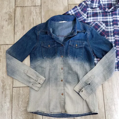 Combo X 2 Camisas Mujer Ts Jean Y Leñador Oportunidad (Usado)