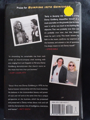 Bumping Into Geniuses Danny Goldberg Libro Ingles (Usado)
