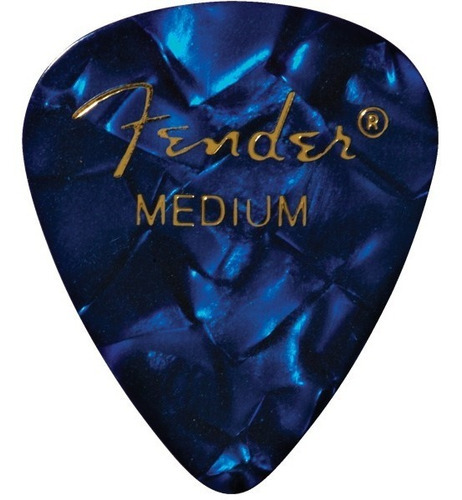 Paquete De Puas Fender 351 Azul Celuloide 12 Piezas Medium Color MOTO AZUL Tamaño Mediano
