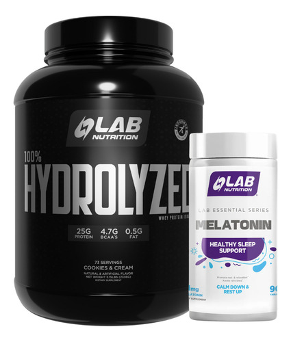 Pack 100% Hydrolyzed 5lb + Melatonin 90 Tab Lab Nutrition