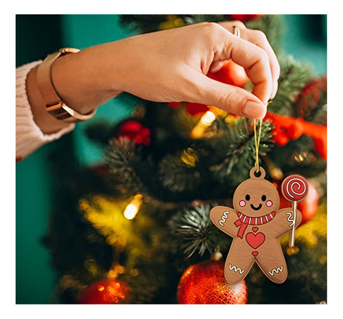 12 Adornos Para Árbol De Navidad, Gingerbread Man