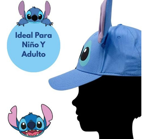 Gorra Stich Con Orejas Gorra Stitch Pelicula Tendencia Stitch Adulto Stitch