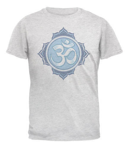 Yoga Budista Om All Over Heather White - Camiseta Para Adult