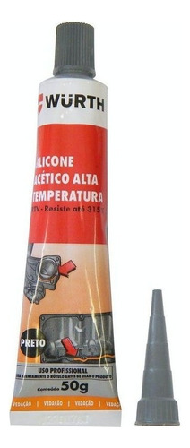 Silicone Acético Para Alta Temperatura Preto 50g