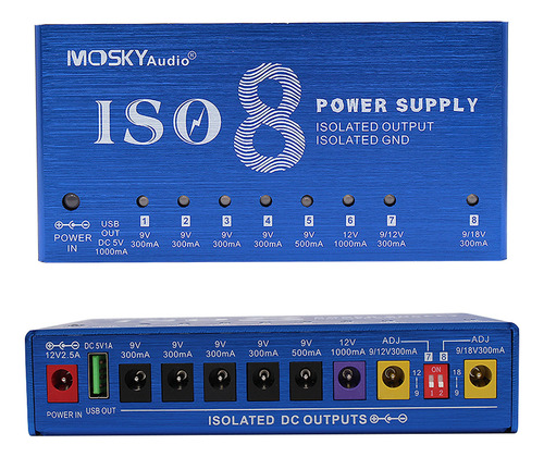 Fuente De Alimentación. Indicador De Pedal De 9 Canales Dc C