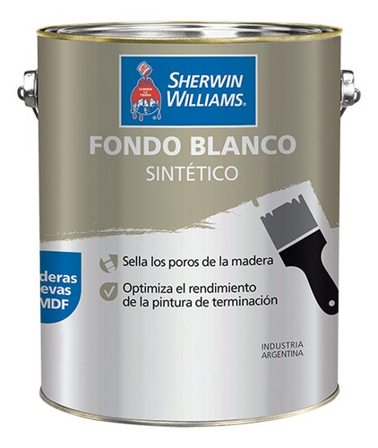 Fondo Blanco Pintura Base Para Madera X 4lts Sherwin Williams - Prestigio