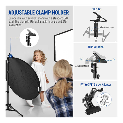Reflector De Luz Neewer Rf-80ii 32/80 Cm 5 En 1 Con Pinza Y