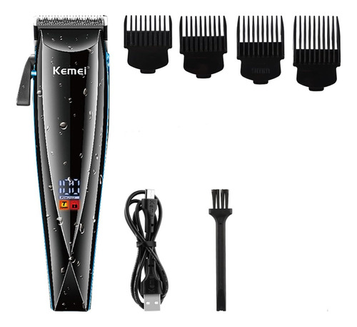 Máquina Cortador De Cabelo Profissional Kemei Km 3212 Bivolt Cor Preto 110v/220v