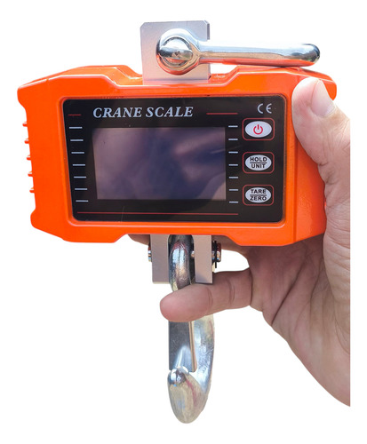 Balanza 1000kg Dijitales Pantalla Led Hd Colgables Industria Naranja