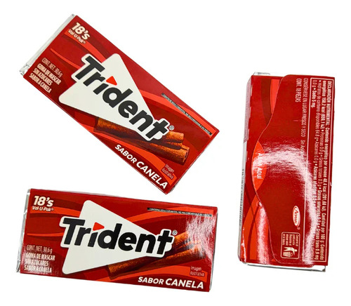 Adams Trident Valupak Canela 18s 12 Pzs Chicle Cartera
