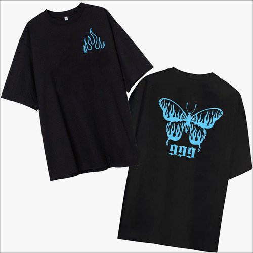 Remera Amplia Oversized Mariposa Blue Fire Trap Urbana