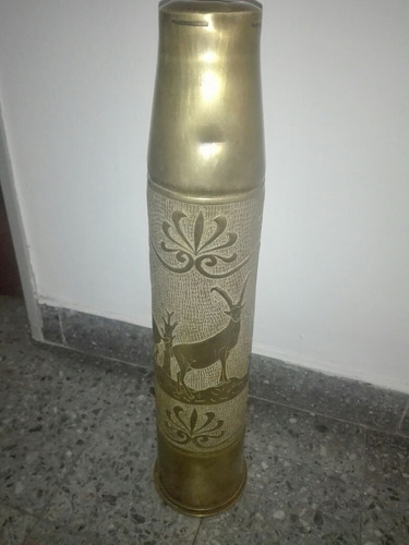 Vaina De Bronce De Artilleria Labrada Inerte (Usado)