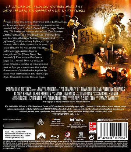 Blu-ray Pet Sematary 2 / Cementerio De Animales 2