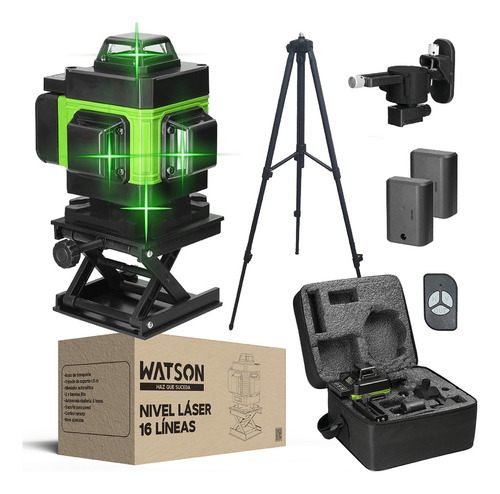 Nivel Láser 16 Líneas Watson Auto + 2 Baterías + Trípode