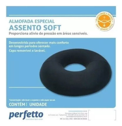 Assento Almofada Pós Parto Hemorroida Escara Cóccix Perfetto