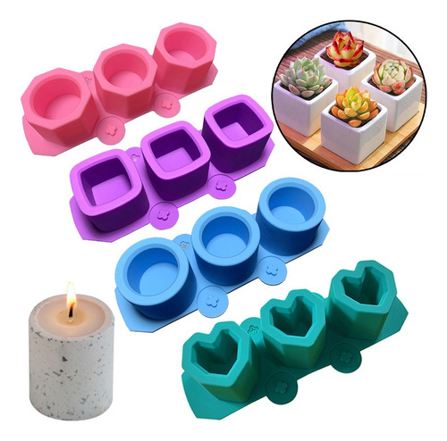 4 Uds Moldes De Silicona Para Maceta Hielo Vela Multiuso