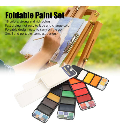 Kit De Acuarela De Bolsillo Para Viaje, Juego De Pintura Ple
