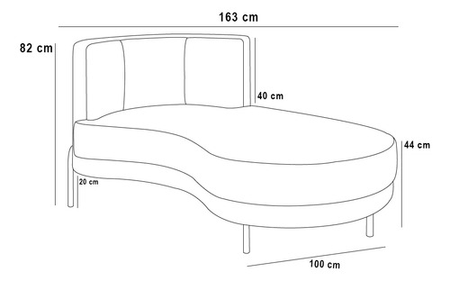 Sofá Chaise Longue Sala de Estar Living Lucca Direito D02 Couríssimo Camel B-14