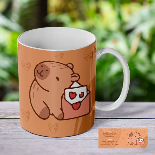 Plantillas Sublimación San Valentin Tazas Capibara Diseño