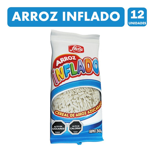 Cereal Arroz Inflado Blanco Para Colación (pack Con 12 Uni)