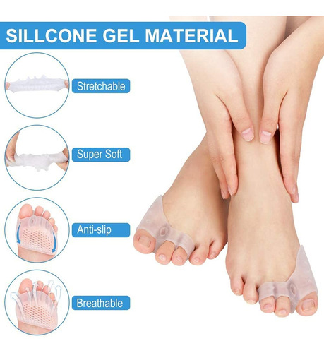 Separadores De Dedos Del Pie De Gel(2 Pares), 3 Hoyos