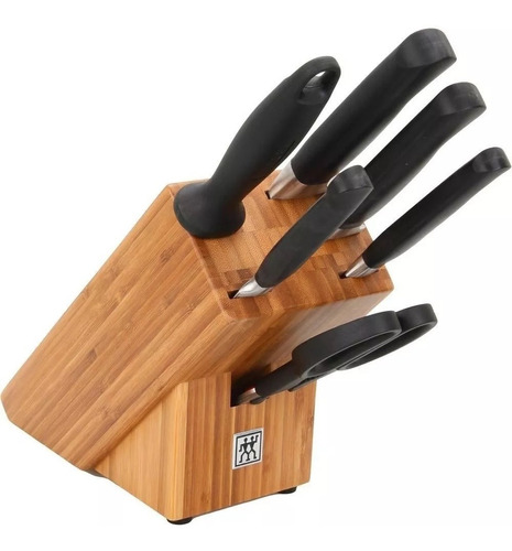 Jogo De Facas Zwilling Pure Com Cepo Bamboo 7pcs Original 