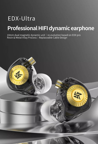 Audífonos Kz Edx Ultra In Ear Monitor Sin Micrófono +estuche