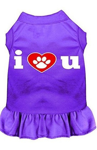 Mirage Pet Products 58-09 4xpr Purple 4 I Heart You Vestido