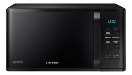 Microondas Samsung Negro Con Esmalte Cerámico 23l	