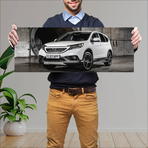 Cuadro 30x80cm Auto 2014 Honda Cr V White Auto 63