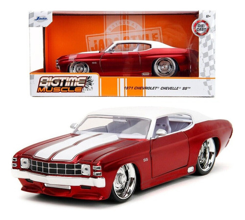 1971 Chevrolet Chevelle Ss Bigtime Vino Bco Jada 1:24 Ofert!