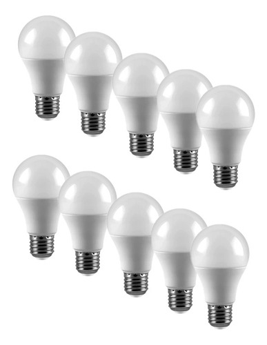 Pack X10 Lampara Led Bulbo 10w Macroled Luz Neutra E27