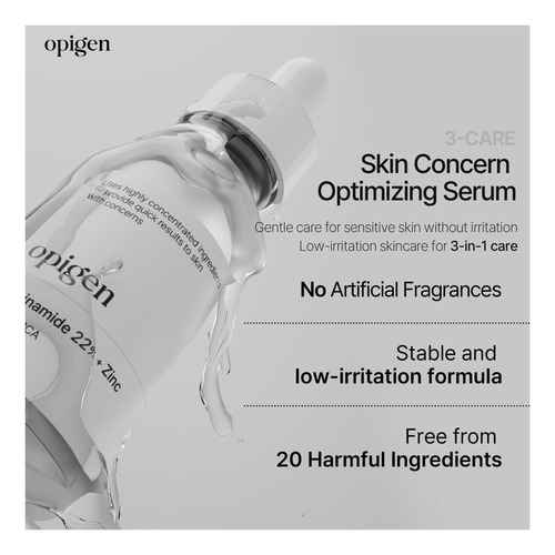 Opigen Niacinamida 22% + Soro De Zinco Para O Rosto, Redutor