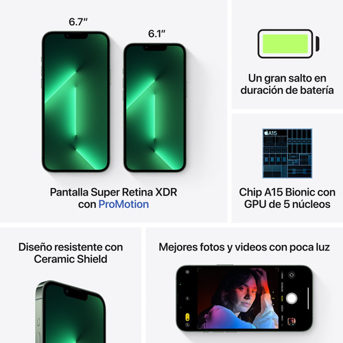 Imagen 7 de 9 de Apple iPhone 13 Pro Max (128 GB) - Verde alpino