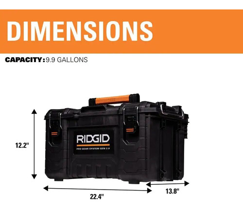 2.0 Pro Gear System 22 In. Modular Tool Box Storage And...