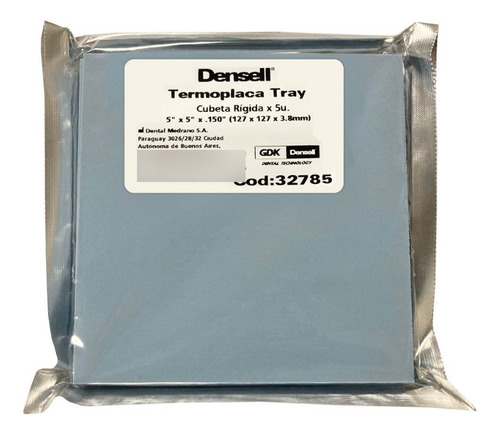 Placa Dental Para Cubetas Individual Rigida Celeste Densell