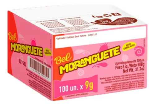 Chocolate Bombom Moranguete Caixa C/100 Unids De 9g - Bel
